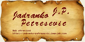 Jadranko Petrešević vizit kartica